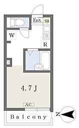 西武新宿線 野方駅 徒歩6分の賃貸アパート 3階ワンルームの間取り