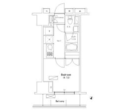パークアクシス押上 8階ワンルームの間取り