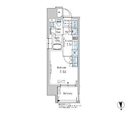パークアクシス新御徒町イースト 1Kの間取図画像
