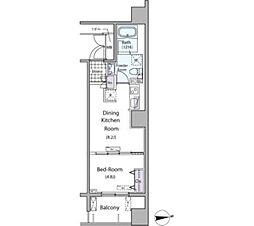 ParkAxis元浅草STAGE 1DKの間取図画像