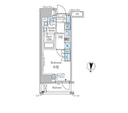 パークアクシス錦糸町レジデンス 1Kの間取図画像