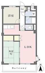 カーサ石井 2LDKの間取図画像