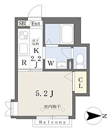 アイリスコート 1Kの間取図画像