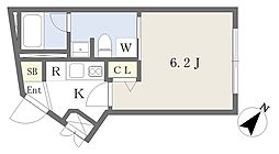 ファーストクラス北参道 4階1Kの間取り