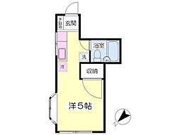ベルメゾン奥沢 1階ワンルームの間取り
