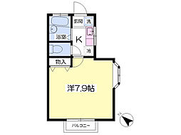 メゾン神宮前 2階1Kの間取り
