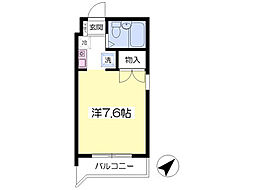 フラッツＫ 2階ワンルームの間取り
