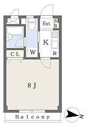 パークテラス参宮橋 1Kの間取図画像
