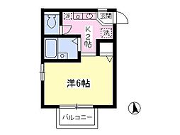 カーサ・コーナ ワンルームの間取図画像