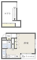 太子堂5番館 ワンルームの間取図画像