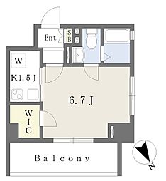 パラッツォガレリア 1Kの間取図画像