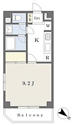 パレドール玉川 1Kの間取図画像