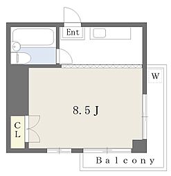 JLBグランエクリュ尾山台 ワンルームの間取図画像