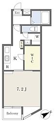 三宿2番館 1Kの間取図画像