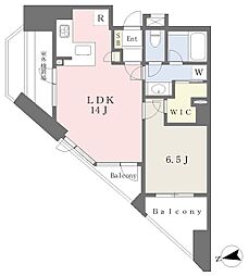 クオリア目黒祐天寺 5階1LDKの間取り