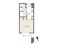 大崎ガーデンレジデンス 1Kの間取図画像
