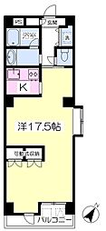 ハイゲート柿の木坂 1Kの間取図画像
