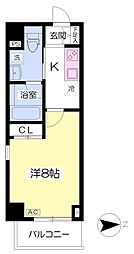 エムレジデンス芝公園 1Kの間取図画像