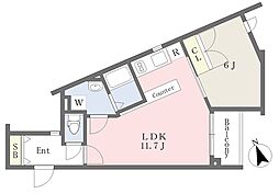 ＬＡＰｉＳ　武蔵野中町 3階1LDKの間取り