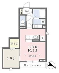 Ａｎｇｅｌｉｔｏ 2階1LDKの間取り