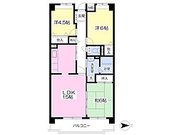 ヴェール武蔵野 2階3LDKの間取り