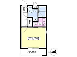 ライフコート・エビス 3階1Kの間取り
