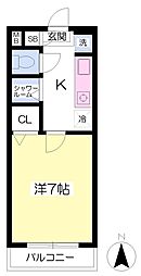 武蔵野ヒルズ 1Kの間取図画像
