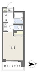 第6秋本ビルスカイヒルズ武蔵野 1Kの間取図画像