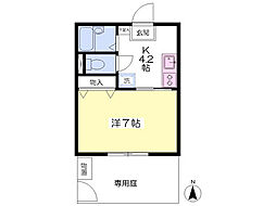 メゾンカトレア 1Kの間取図画像
