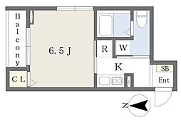メゾン・デ・タブロー 1Kの間取図画像