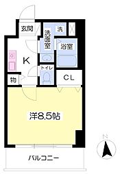 ハートピア三鷹 1Kの間取図画像