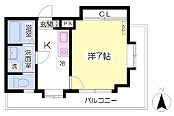 武蔵野ヒルズ 1Kの間取図画像