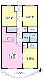 アドヴィスマンション 3階3LDKの間取り