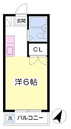 サンハイム・Ｂ 2階ワンルームの間取り