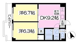 ハイム・ペルレ 2DKの間取図画像