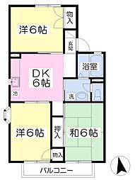 ハイツ小池 2階3DKの間取り