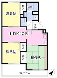 メゾンファミール 2階3LDKの間取り