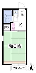 サインポスト681 2階1Kの間取り