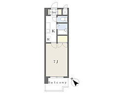 アドバンス明神町　Ａ棟 8階1Kの間取り