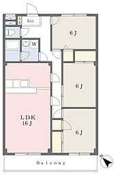 プランドール白鳥 3LDKの間取図画像