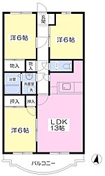 アドヴィス・マンション 3LDKの間取図画像