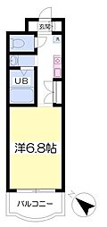 ヒルサイド柚木 ワンルームの間取図画像