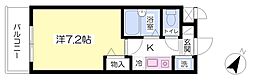 アリッサム 1Kの間取図画像