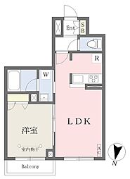 ピースフルプレイス 1LDKの間取図画像