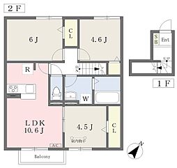 トップス寺田 3LDKの間取図画像