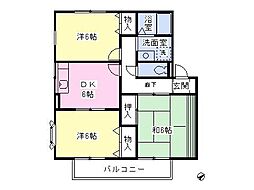 クレール・スクエア 3DKの間取図画像