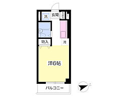 エステート北野 ワンルームの間取図画像