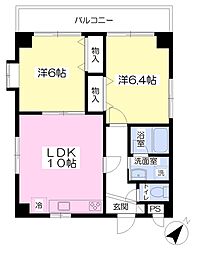 パティオハイム 2LDKの間取図画像