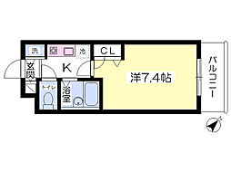 ミルトニアめじろ台 1Kの間取図画像