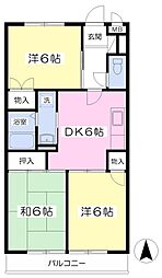 ダイナンシティー 3DKの間取図画像